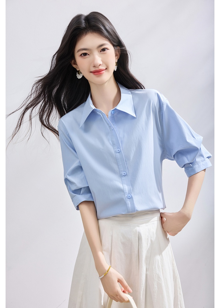 Short sleeve summer shirt profession tops for women