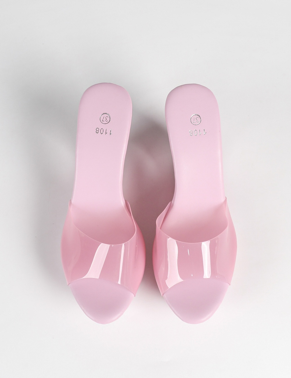High-heeled platform fish mouth slippers