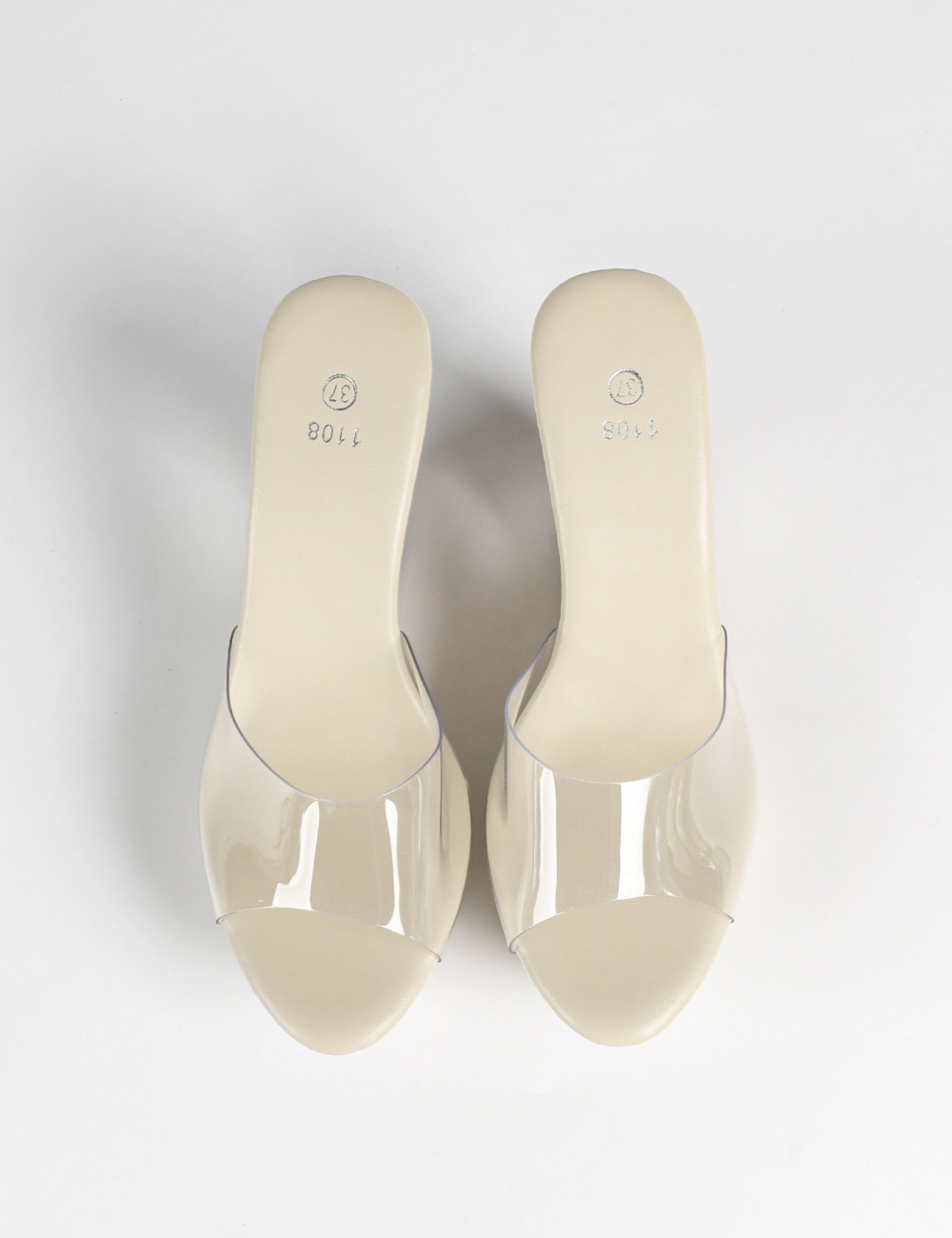 High-heeled platform fish mouth slippers