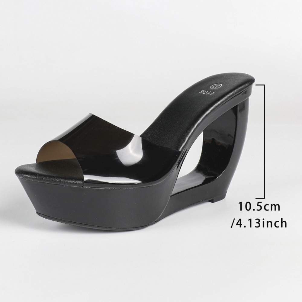 High-heeled platform fish mouth slippers