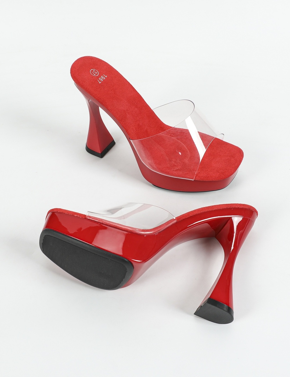 Nightclub antiskid crystal square head sexy fashion sandals