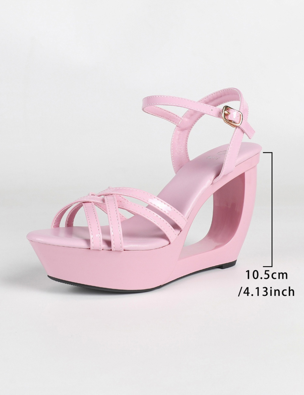 Large yard patent leather platform summer sandals for women