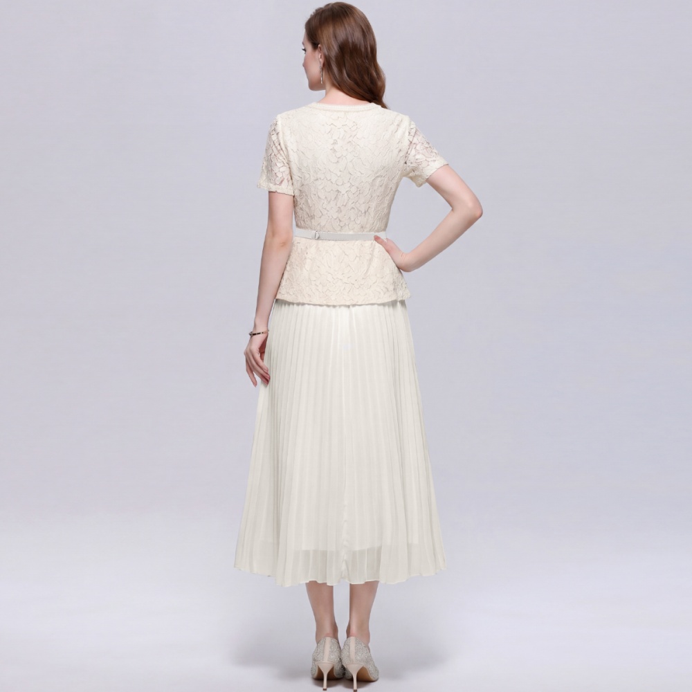 Chanelstyle France style V-neck pinched waist dress