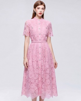 Temperament cstand collar slim France style dress