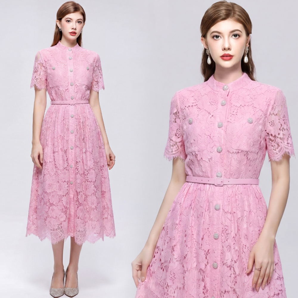Temperament cstand collar slim France style dress