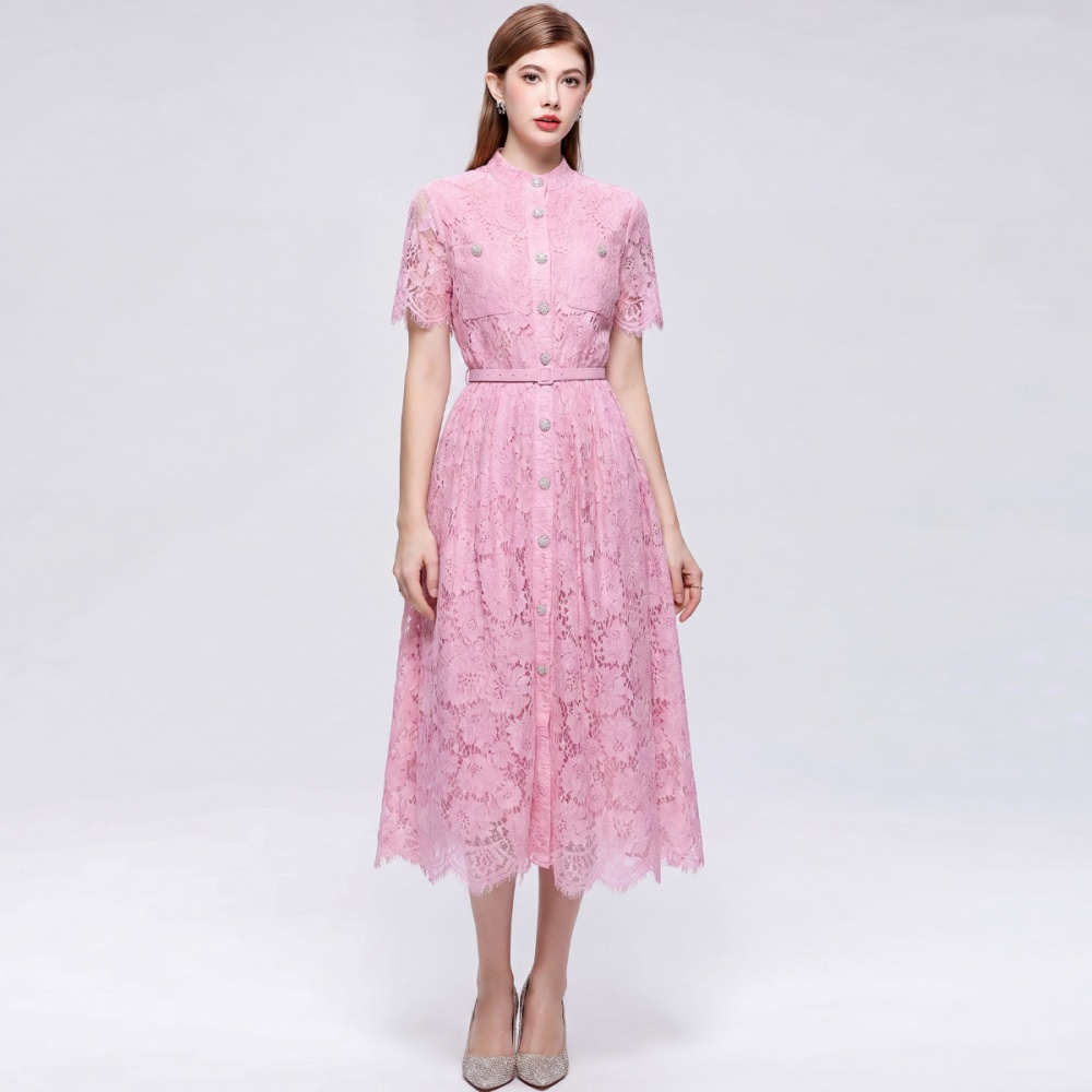 Temperament cstand collar slim France style dress