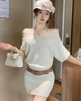 Small fellow package hip slim knitted dress for women