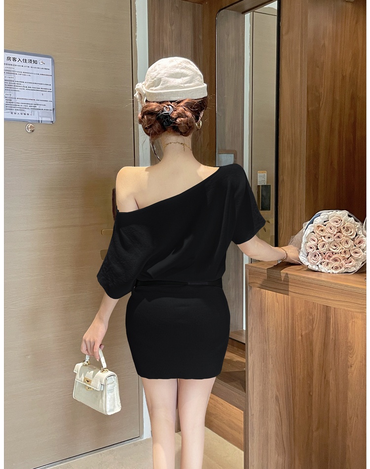 Small fellow package hip slim knitted dress for women