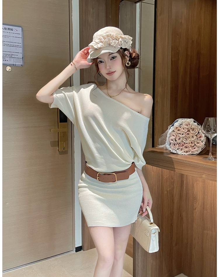 Small fellow package hip slim knitted dress for women