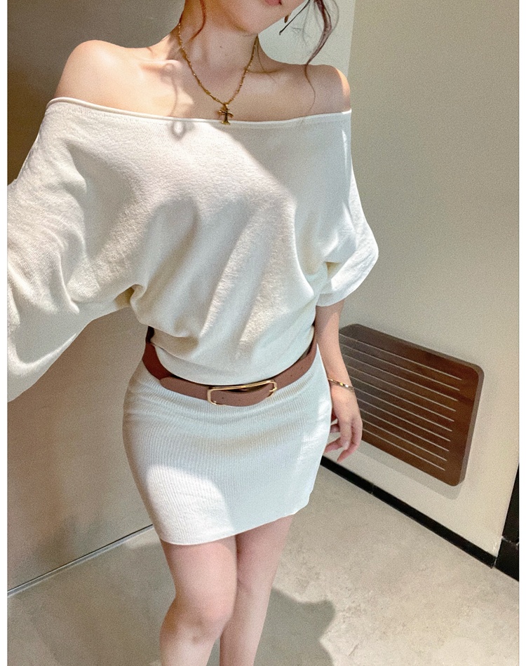 Small fellow package hip slim knitted dress for women