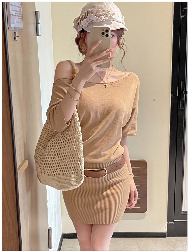 Small fellow package hip slim knitted dress for women
