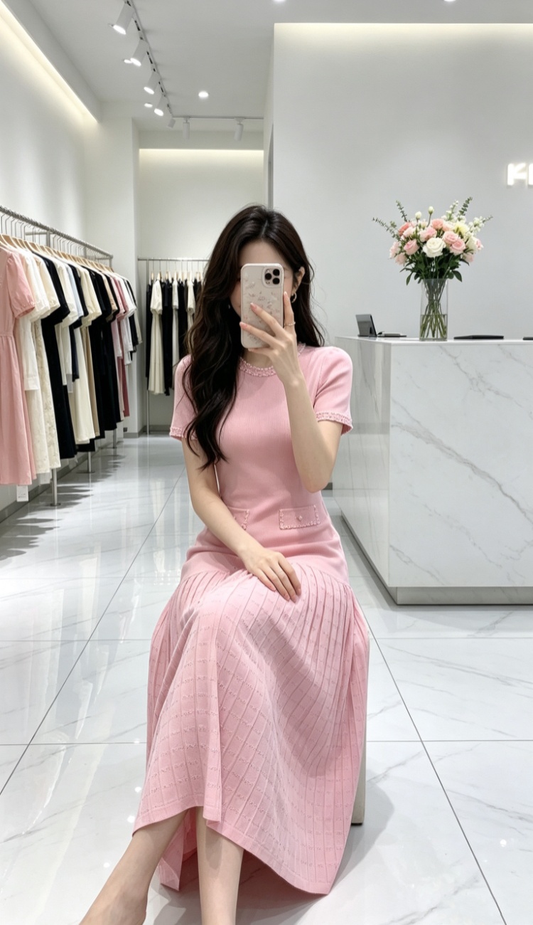 Slim sweater dress knitted dress for women
