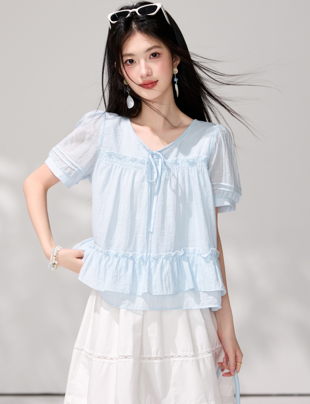 Loose show young shirt bubble doll shirt for women