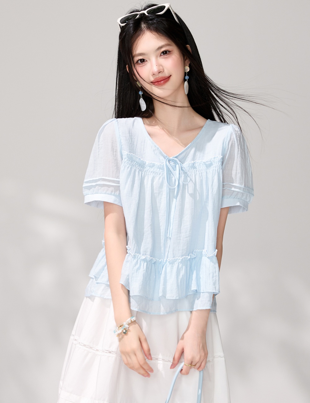 Loose show young shirt bubble doll shirt for women