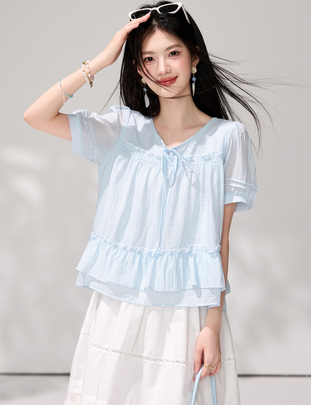 Loose show young shirt bubble doll shirt for women