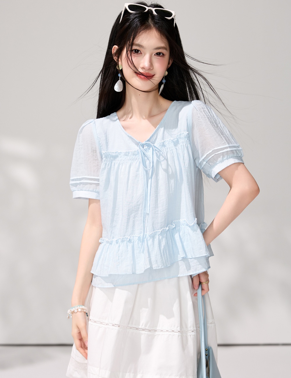 Loose show young shirt bubble doll shirt for women