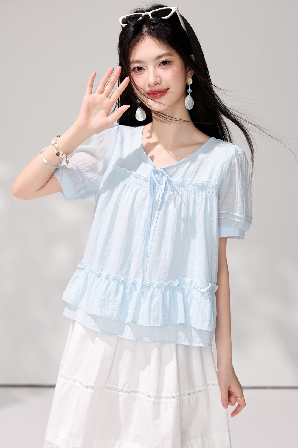 Loose show young shirt bubble doll shirt for women