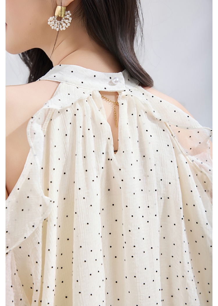 Thin France style chiffon shirt elegant tops for women