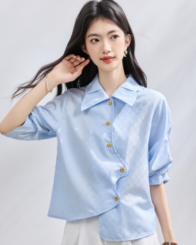 Niche irregular tops short sleeve shirt for women