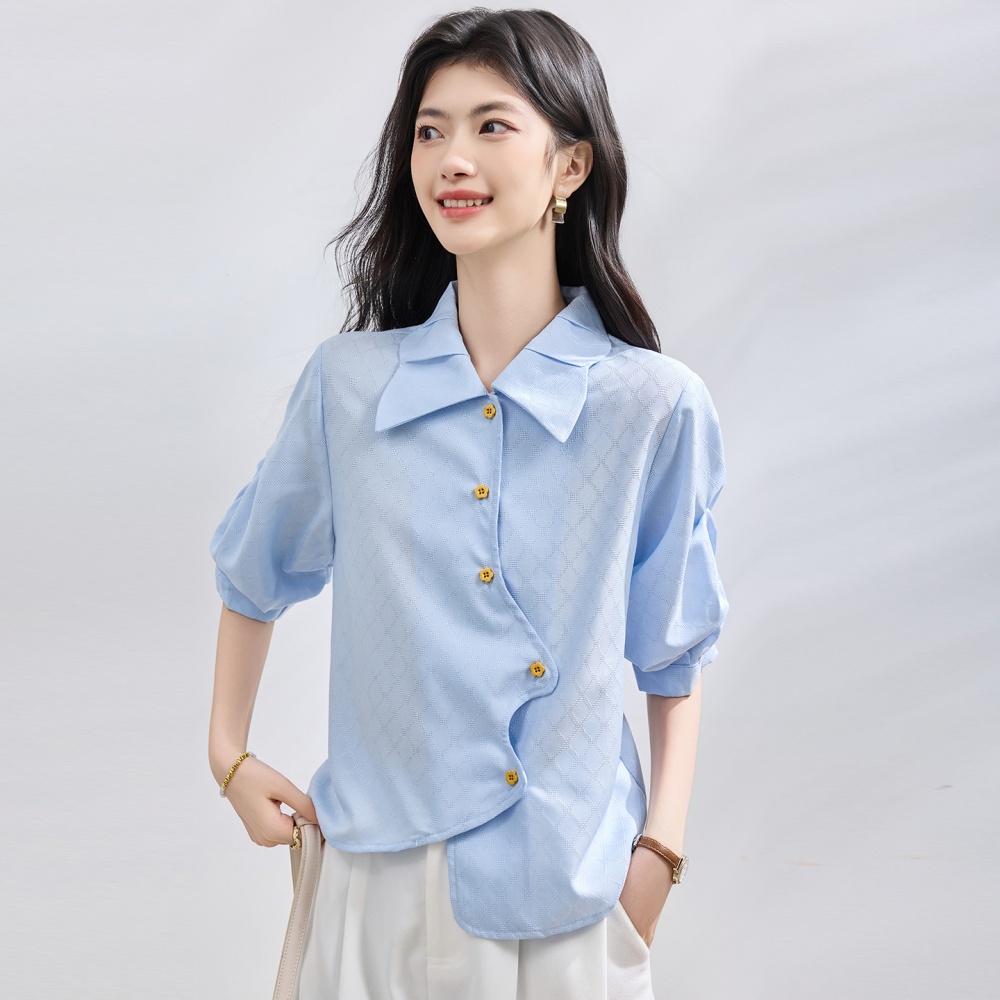 Niche irregular tops short sleeve shirt for women