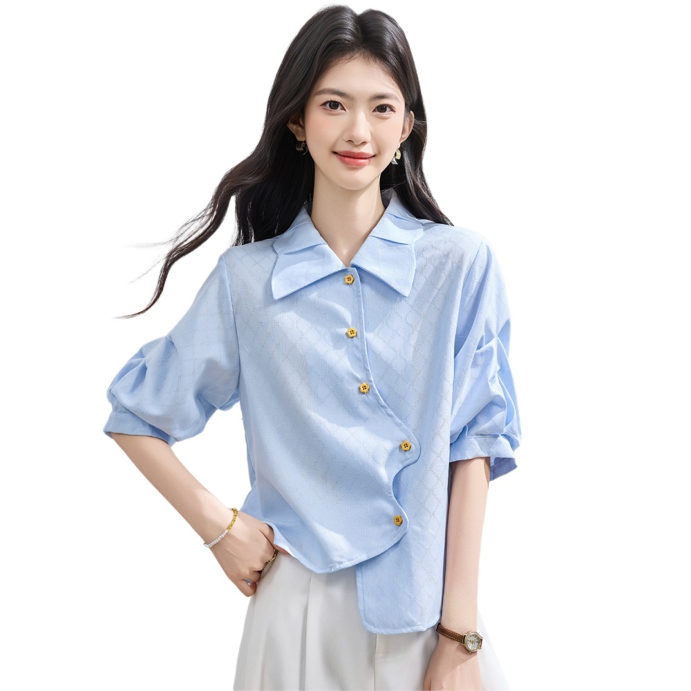 Niche irregular tops short sleeve shirt for women