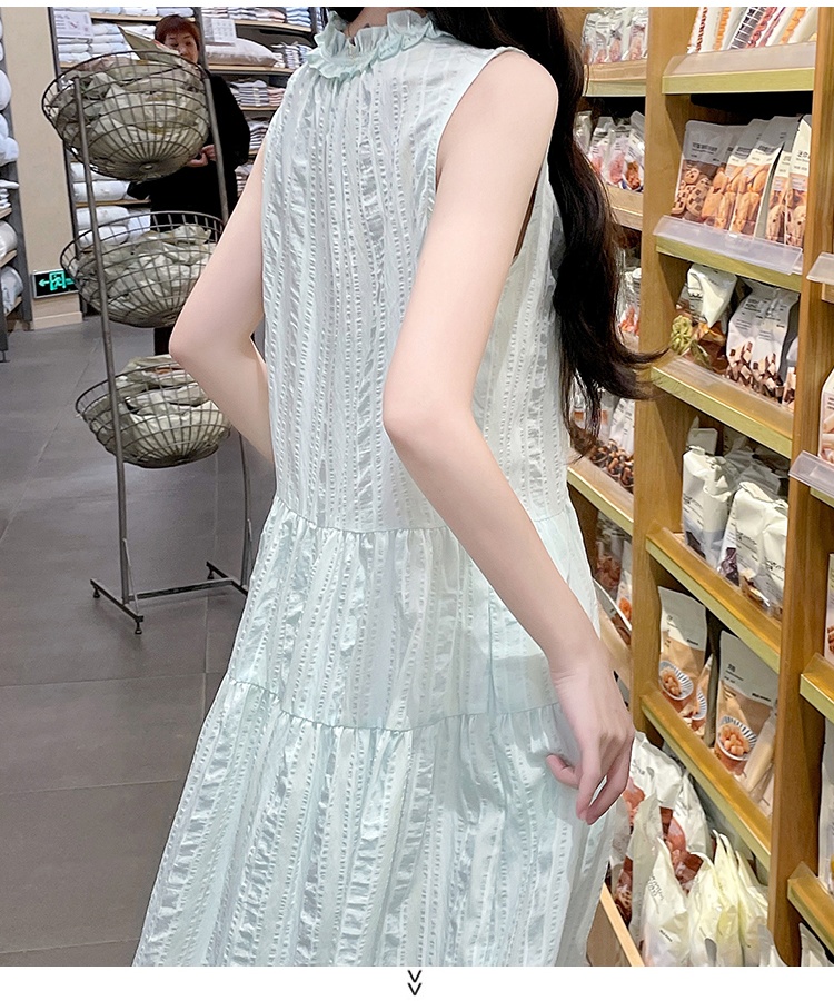 Summer lace sleeveless dress green tender dress for women