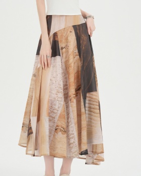 Temperament geometry skirt elegant long skirt for women