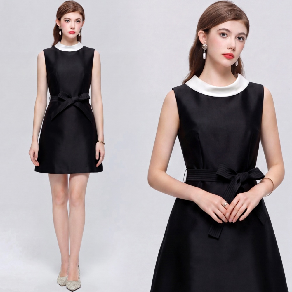 France style sleeveless sleeveless dress bow frenum dress
