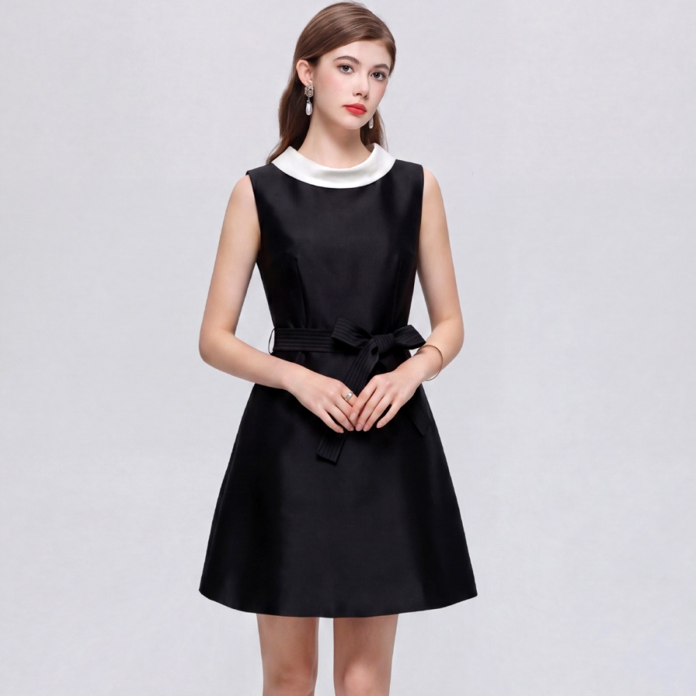 France style sleeveless sleeveless dress bow frenum dress