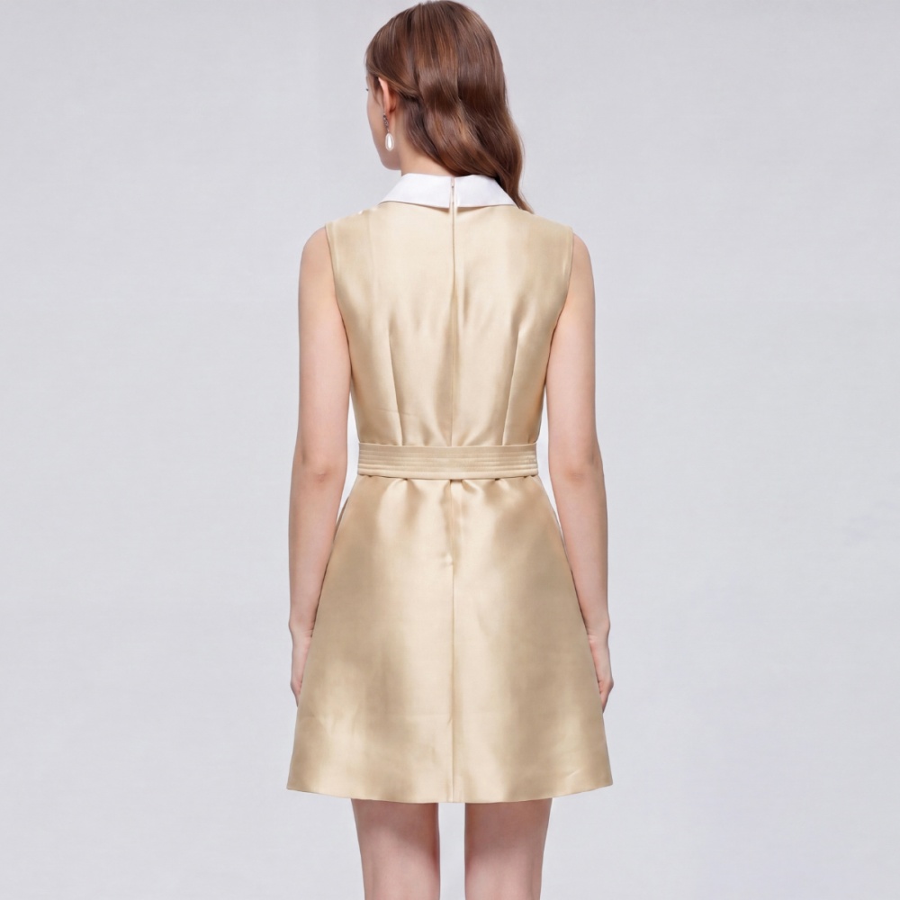 Round neck sleeveless sleeveless dress frenum formal dress