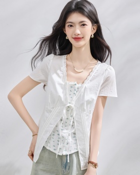 Lace small shirt bandage shirt for women