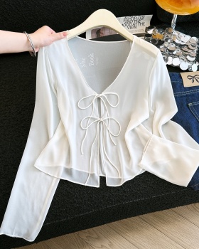Summer frenum small shirt sunscreen long sleeve tops