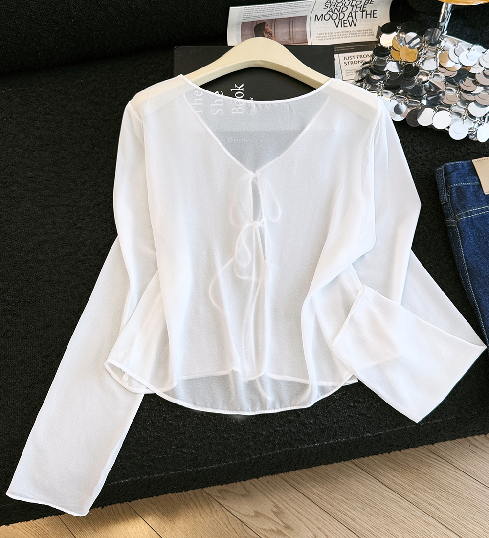 Summer frenum small shirt sunscreen long sleeve tops