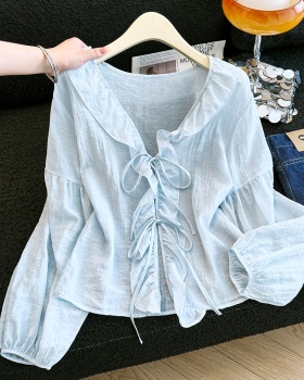 Frenum shirts outside the ride cardigan for women