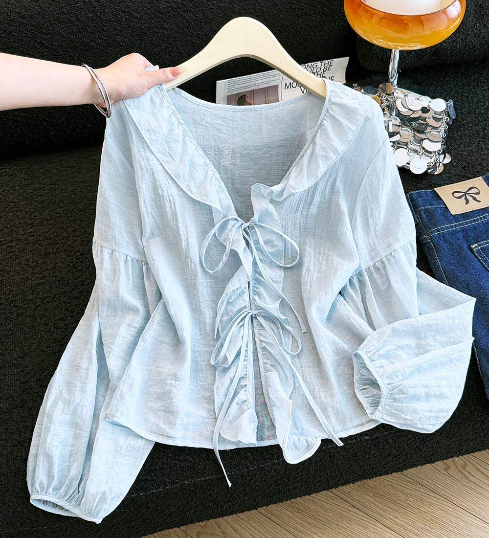 Frenum shirts outside the ride cardigan for women