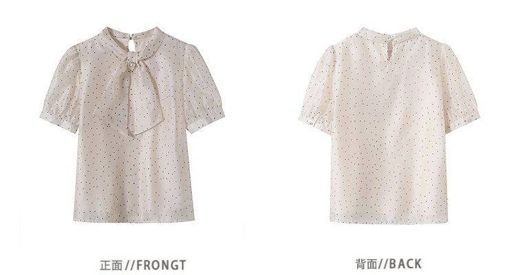 Temperament summer short sleeve tops France style streamer shirt