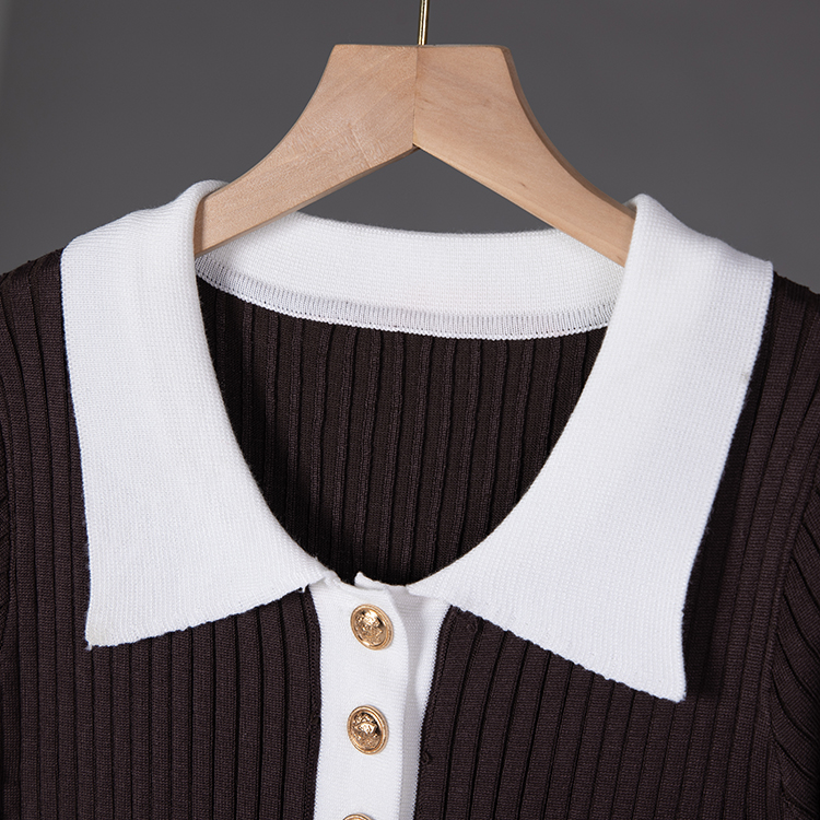 Short sleeve sweater retro dress for women