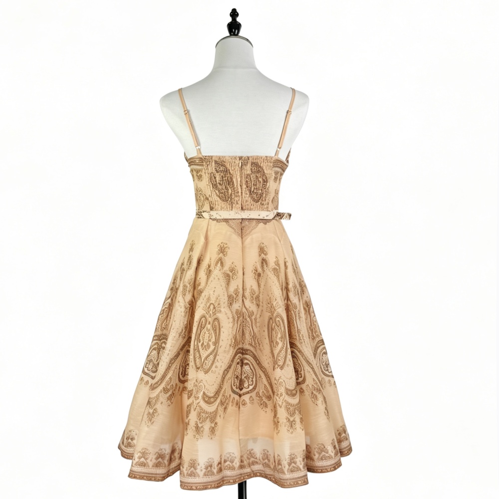 Slim high waist temperament dress catwalk vacation hollow T-back