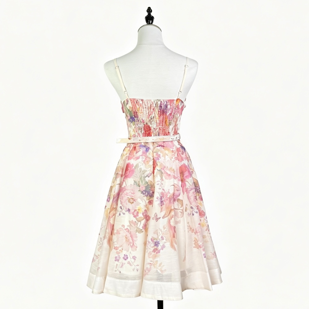 Slim high waist temperament dress catwalk vacation hollow T-back