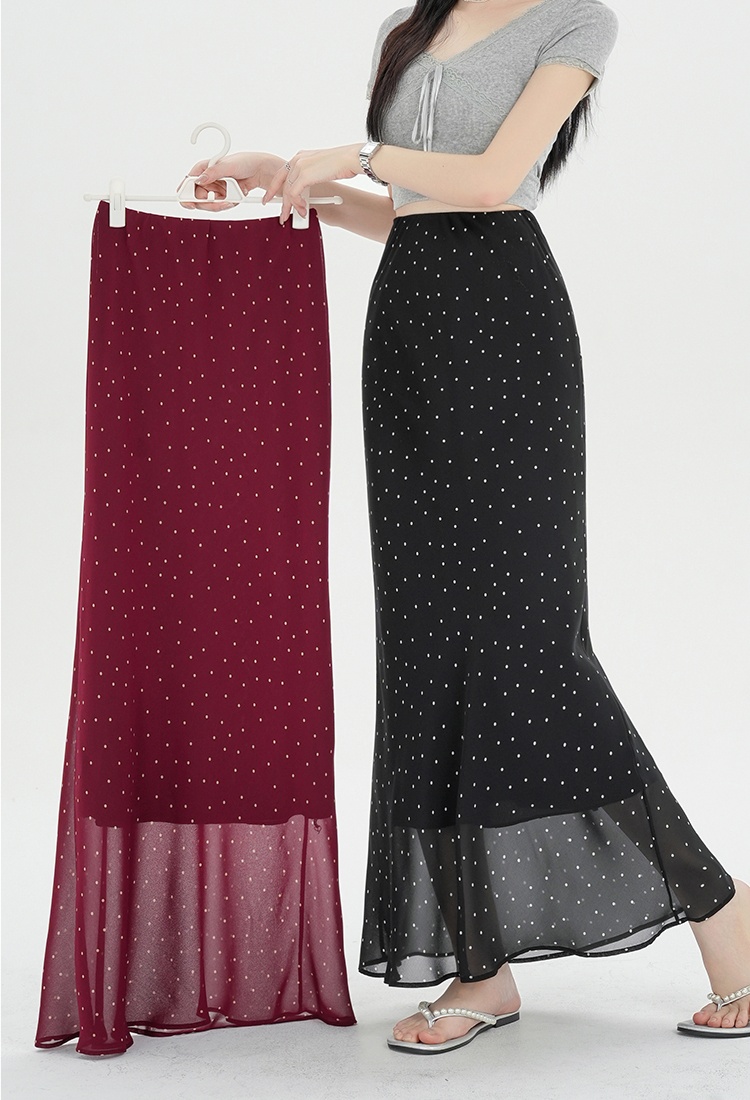 Casual tender skirt chiffon mermaid long skirt