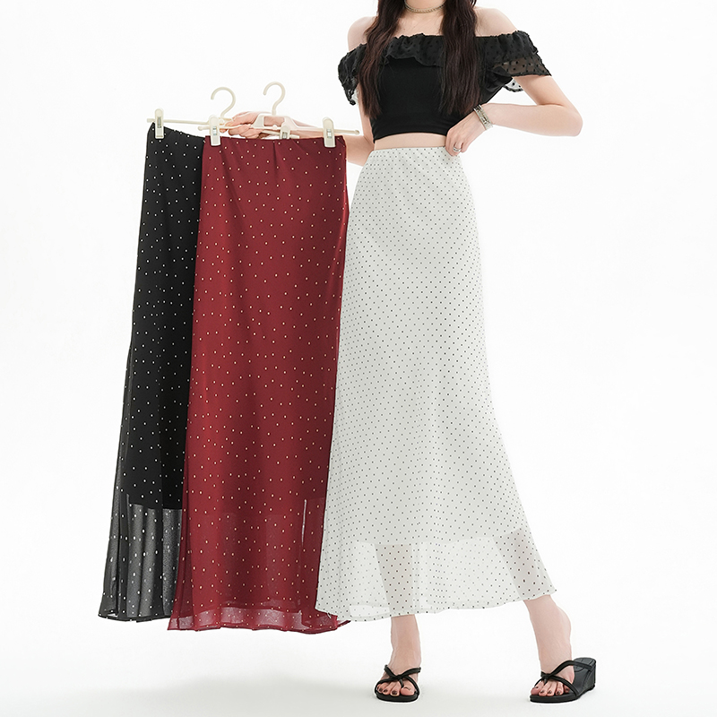 Casual tender skirt chiffon mermaid long skirt