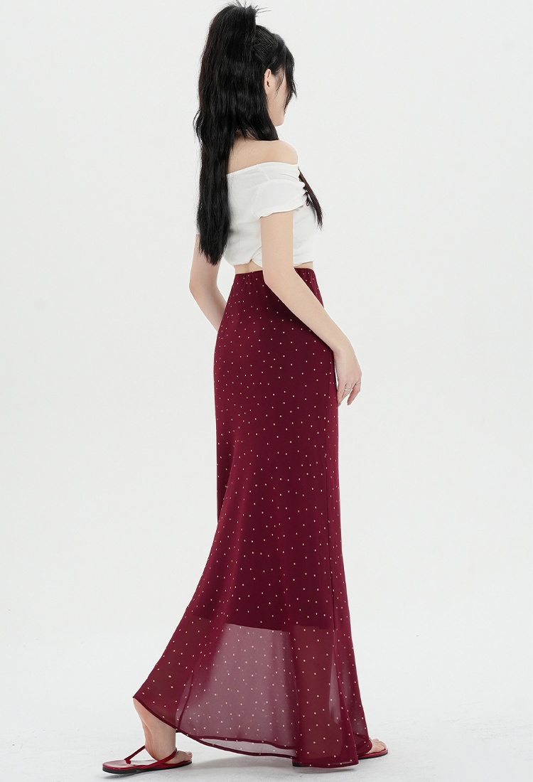 Casual tender skirt chiffon mermaid long skirt