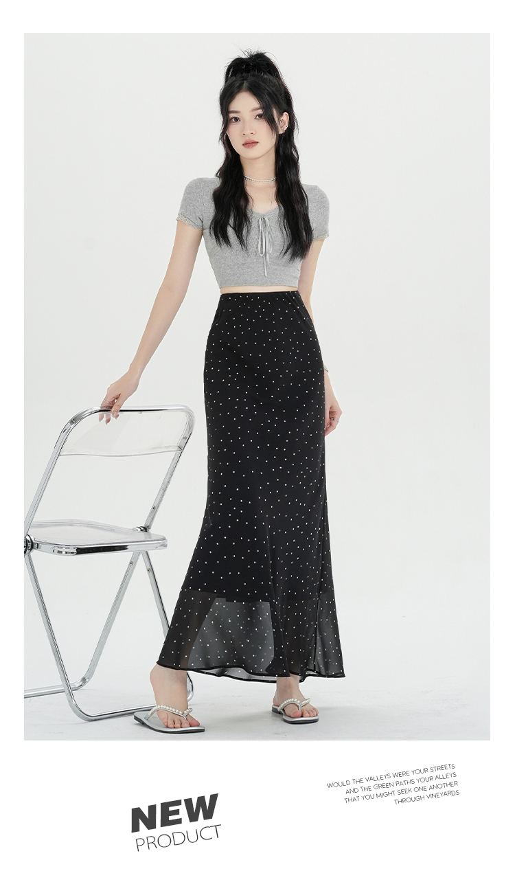 Casual tender skirt chiffon mermaid long skirt