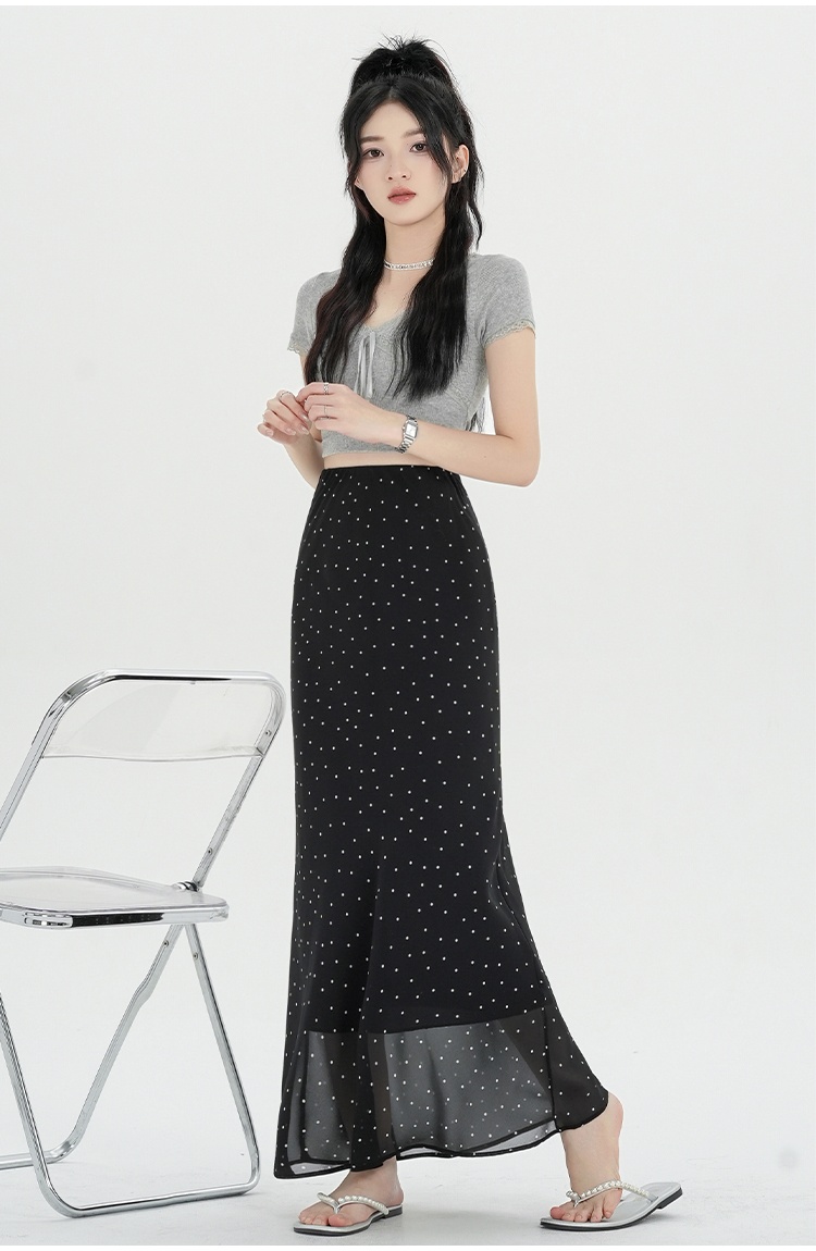 Casual tender skirt chiffon mermaid long skirt