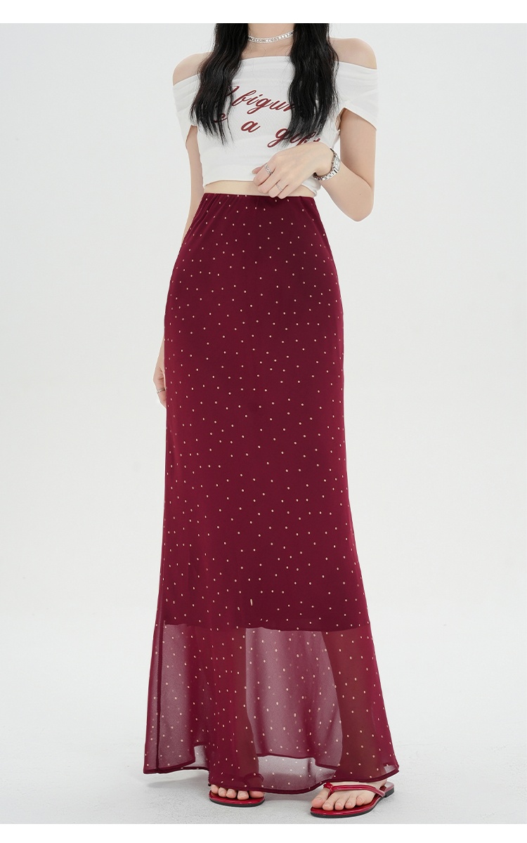 Casual tender skirt chiffon mermaid long skirt