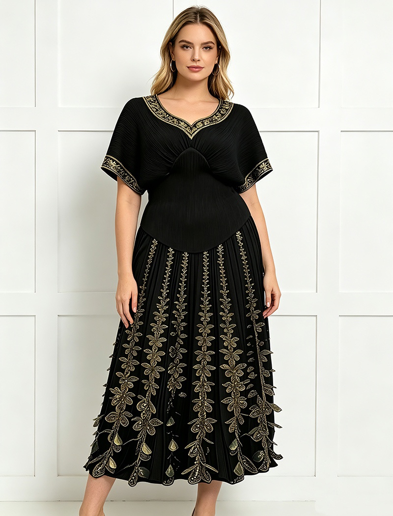 Stereoscopic court style loose dress for women