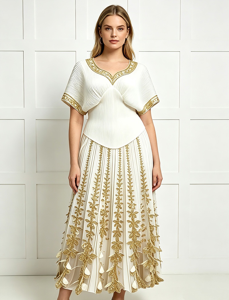 Stereoscopic court style loose dress for women