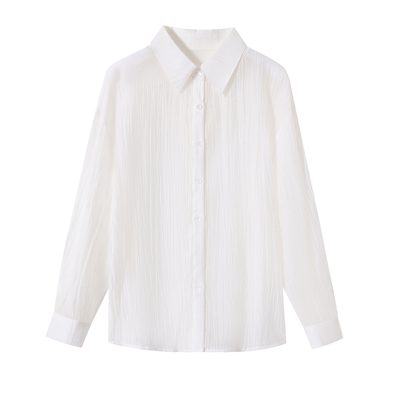 Loose all-match shirt lace Korean style smock for women