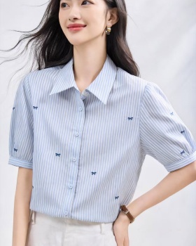 Small butterfly Casual all-match shirt summer slim tops