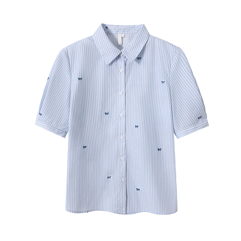 Small butterfly Casual all-match shirt summer slim tops